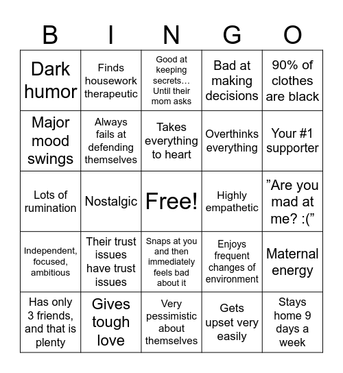 CANCER BINGO Card