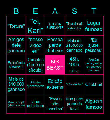 Mr Bingo Card
