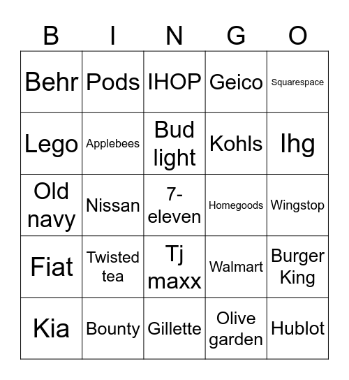 AT&T Bingo Card