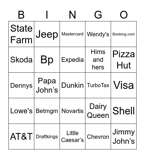 United airlines Bingo Card