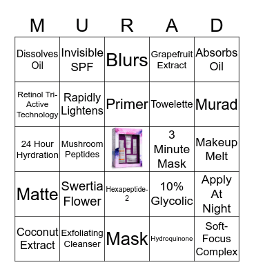 Beauty Brands Bingo Card