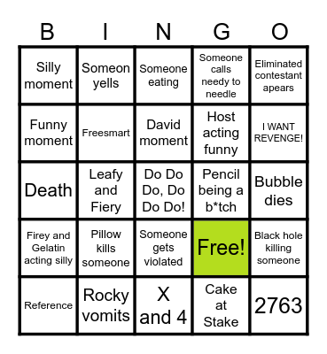 BFDI BINGO Card