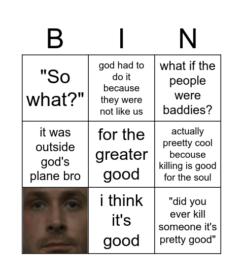 genocide Bingo Card