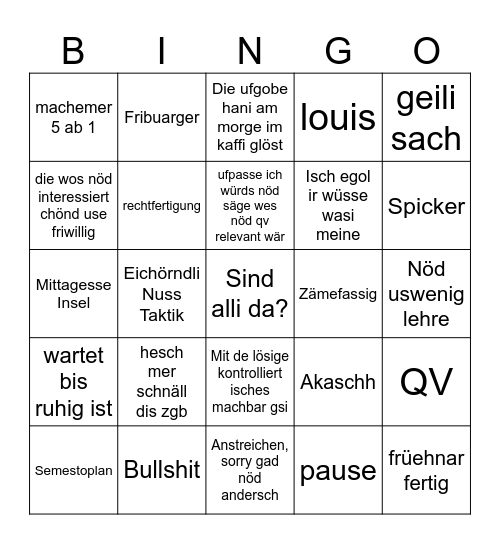 SURE Bingo Card