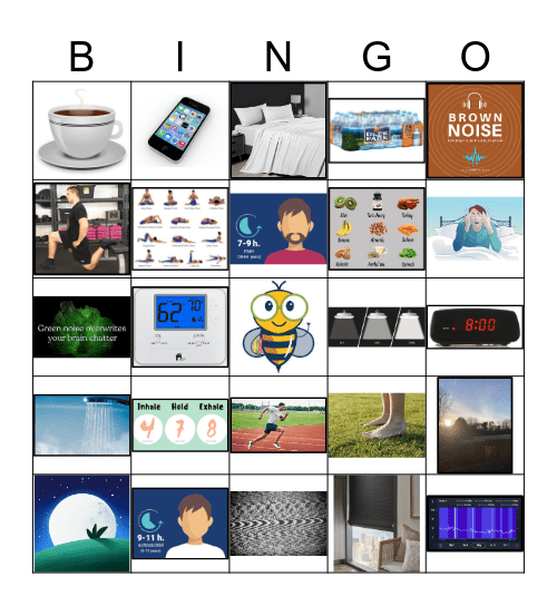 IMPROVE SLEEP QUALITY Bingo Card