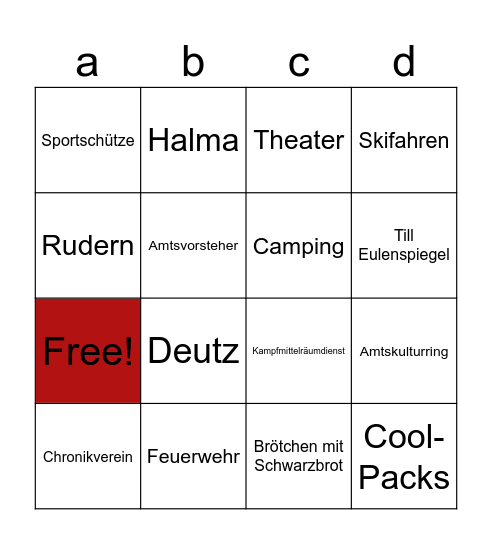 Jürgens Bingo Card