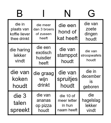 Zoekt iemand... Bingo Card