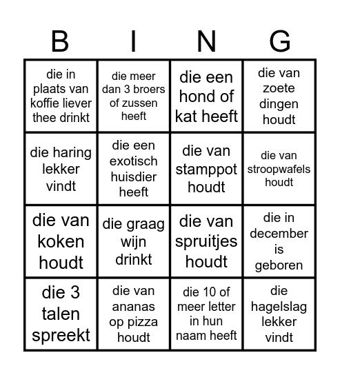 Zoekt iemand... Bingo Card