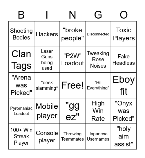 rose rivals!!! Bingo Card