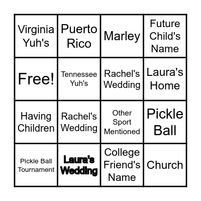 Family Bingo Card