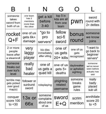 aju and koi phighting bingo!! Bingo Card