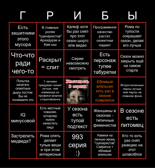 Сторителлинг и лололошка бинго Bingo Card