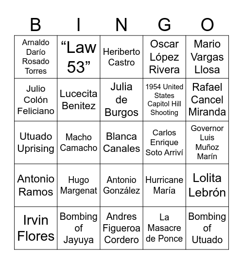 Ordinary Girls Bingo Card