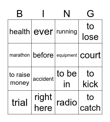 unit 4 - vocab Bingo Card