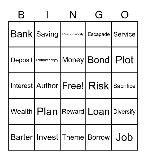 Danny Dollar Bingo Card
