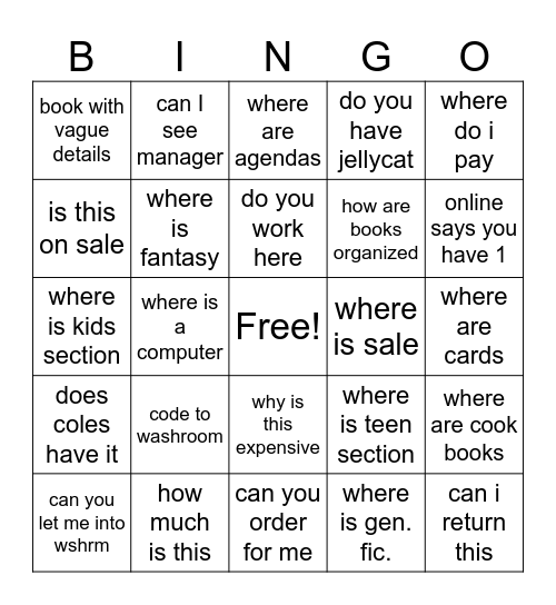 Indigo Bingo Card
