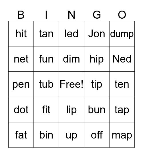 NWF Bingo Card