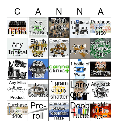 CANNA BINGO Card