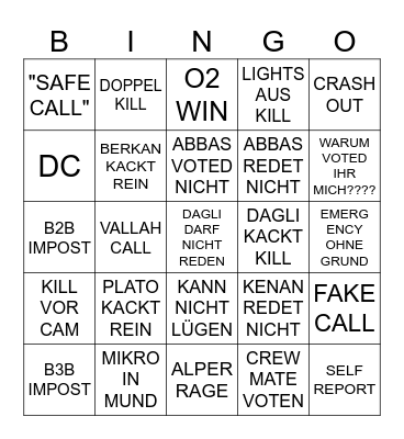 AMONG MIT HAUPTSCHÜLER Bingo Card