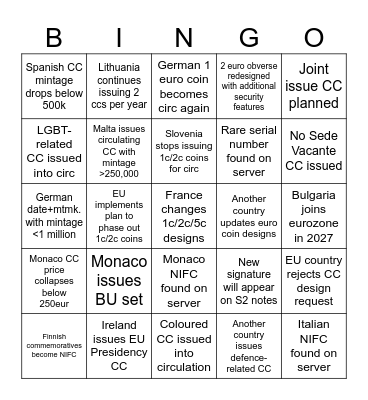 2025-2028 Bingo Card Bingo Card