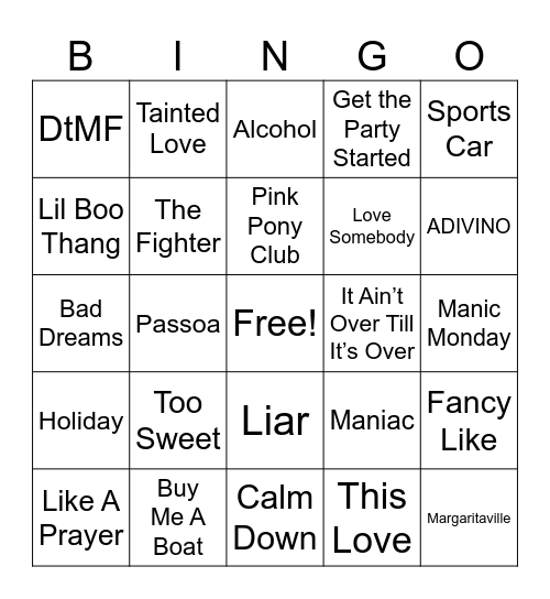 “Extra-Extra” Bingo Card