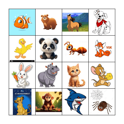 Animals Bingo Card