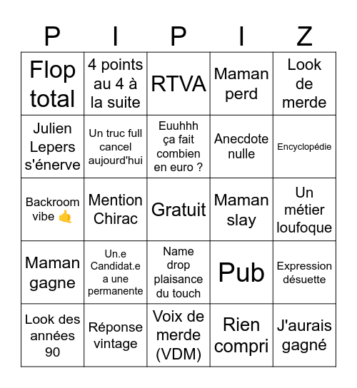 Aline Salsa QPUC Bingo Card
