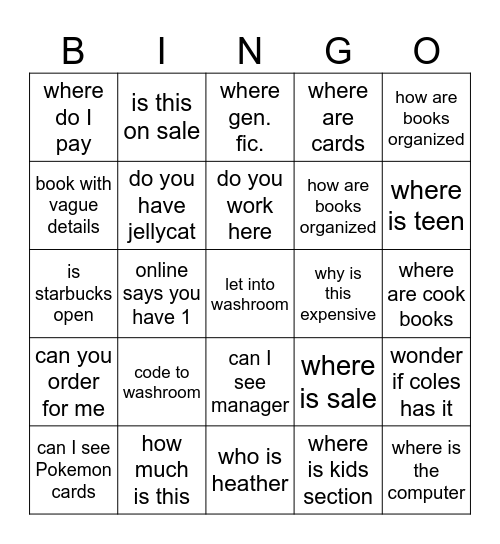 Indigo Bingo Card