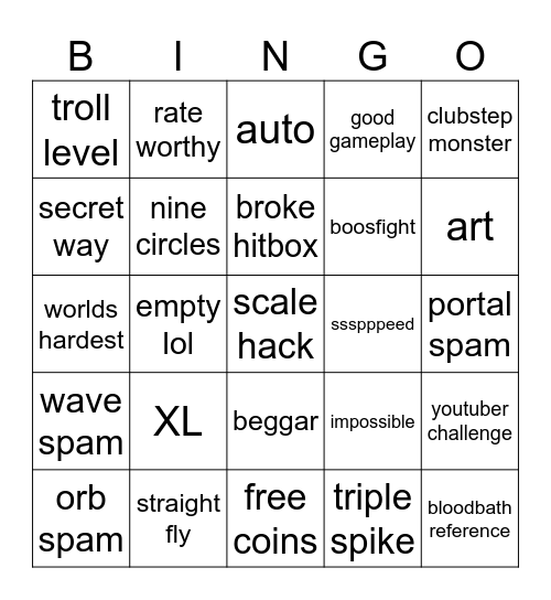 recent tab bingo Card
