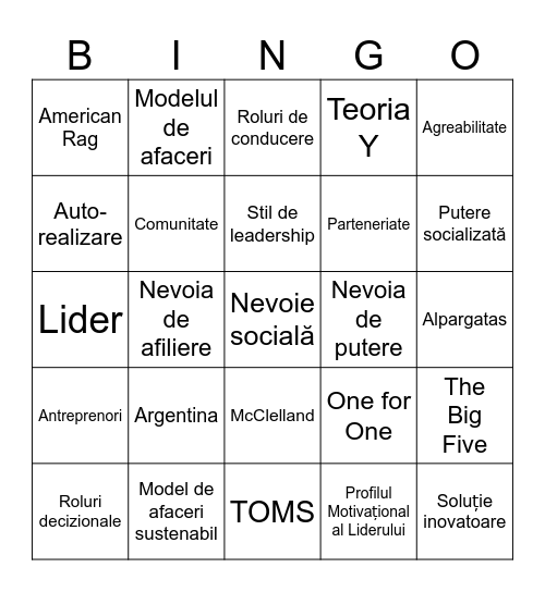 bingo leadership Bingo Card