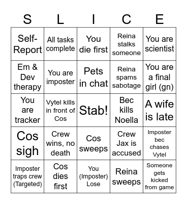 Murder Bingo Card