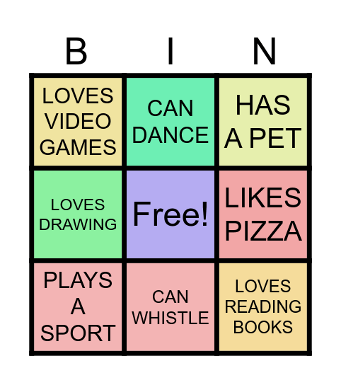FIND SOMEONE WHO.. Bingo Card