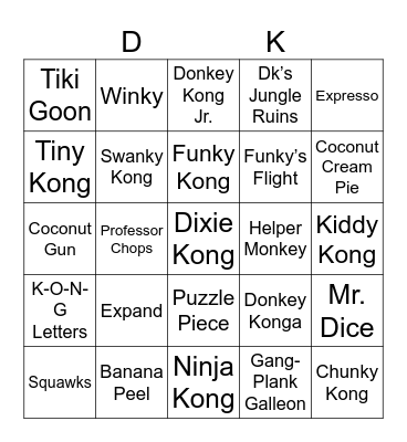 SkullPlayer2 Round 1 (DK Bingo) Bingo Card
