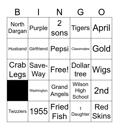 Claudette's Birthday Bingo Card