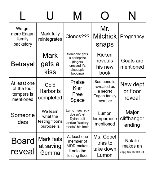 EAGAN BINGO (Steph's Version) Bingo Card