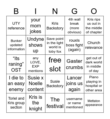 DR chapters 3&4 Bingo Card