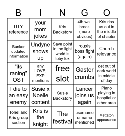 DR chapters 3&4 Bingo Card