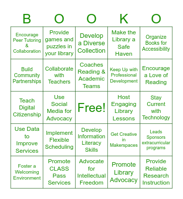 Library Media Sepcialist Bingo Card