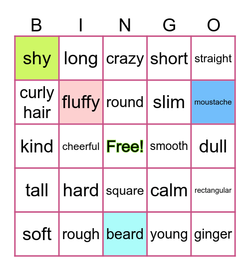 PROJECT LESSON 2-3 Bingo Card