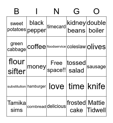 NATIONAL FOODSERVICE WEEK 2016 Bingo Card