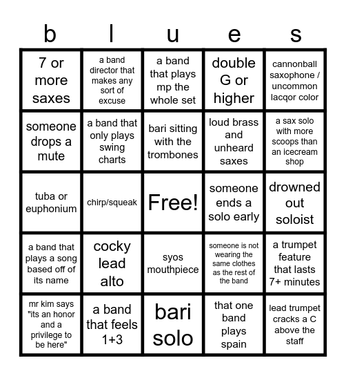 jazz festival bingo Card