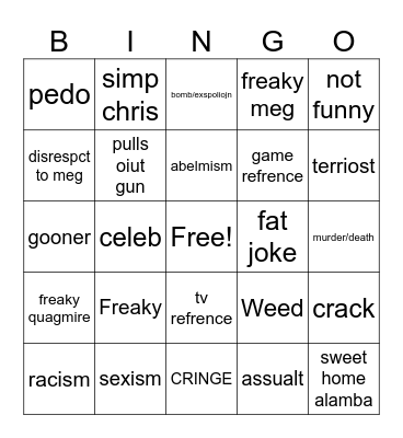 FAMILY Bingo Card