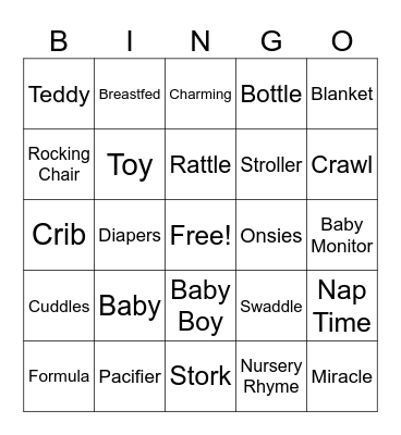 Baby Jett Bingo Card