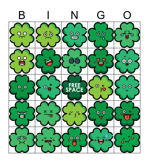ST. PATRICK'S DAY EMOTION BINGO Card