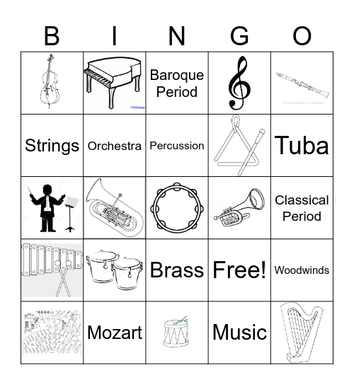 Orchestra Bingo Card