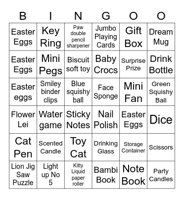 What's in the Bag Bingo Card