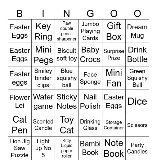 What's in the Bag Bingo Card