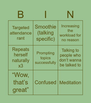 Cat bingo Card