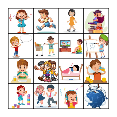 Verbos Bingo Card