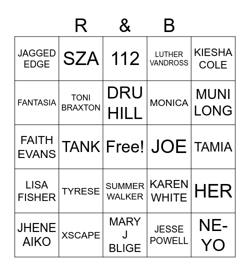 BALLADS & BINGO Card